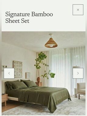 Ettitude Full Bamboo Sateen Sheet/Pillowcase Set - Moss Green